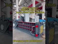 200 TONS POWER SCRAP METAL BALER MACHINE Bagian depan PUSH OUT TYPE